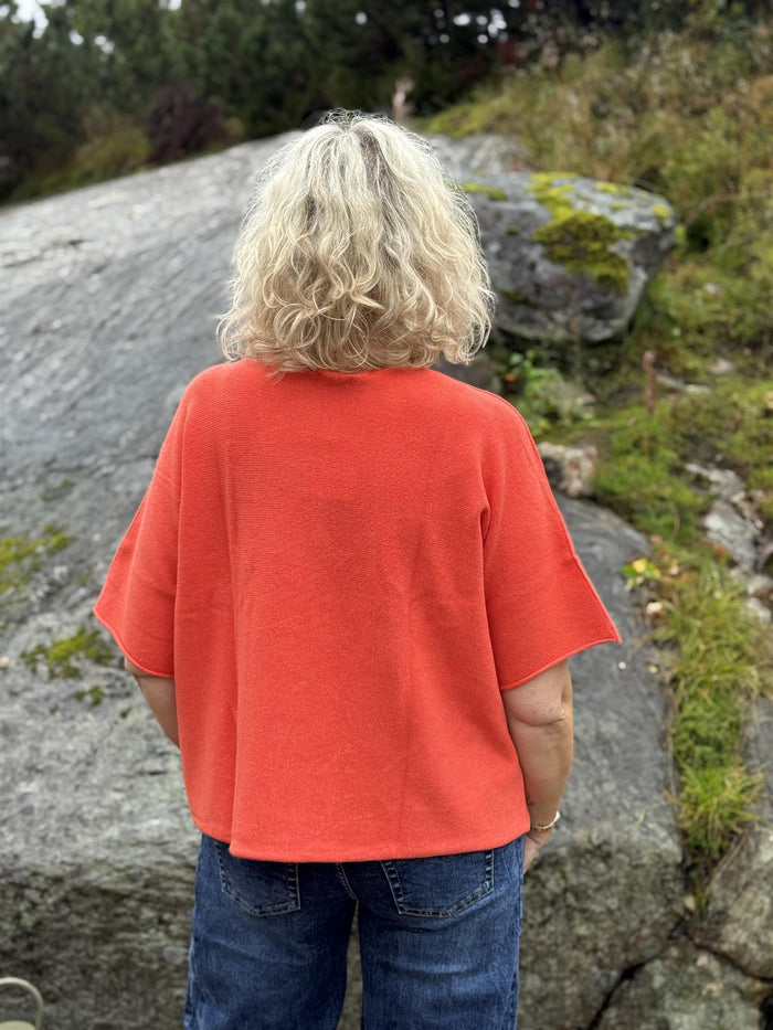 Genser Mona Rund hals Orange