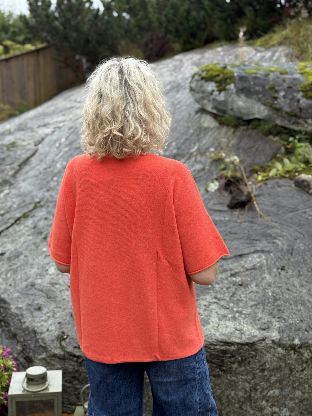 Genser Mona Rund hals Orange