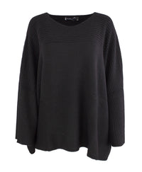 Genser Rund hals Rille Sort