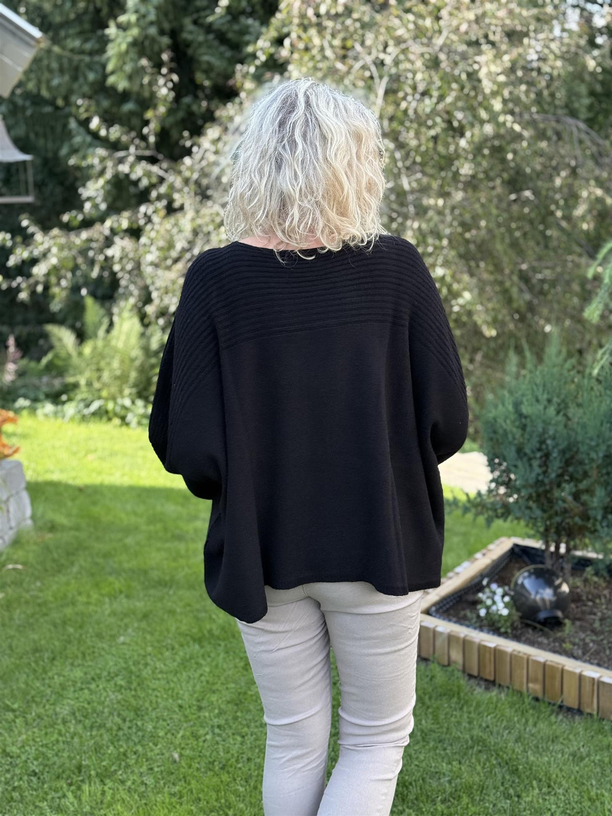 Genser Rund hals Rille Sort