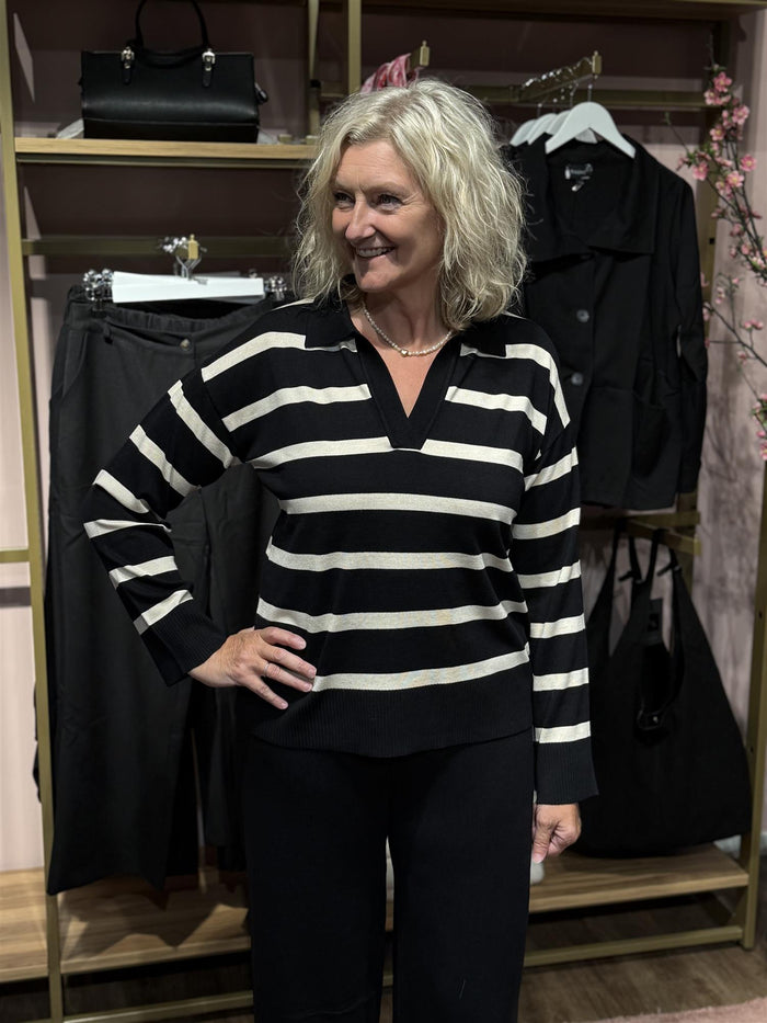 KPHWilma Polo Sweat Black/Meteorite Stripe