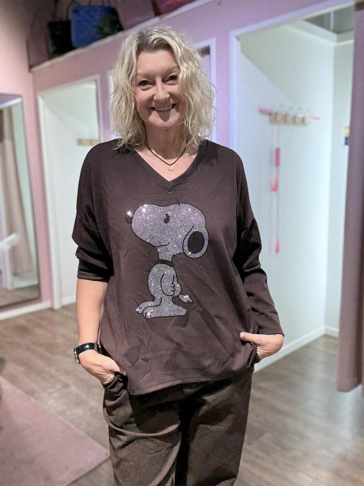 Genser Snoopy Diamond Chocolate