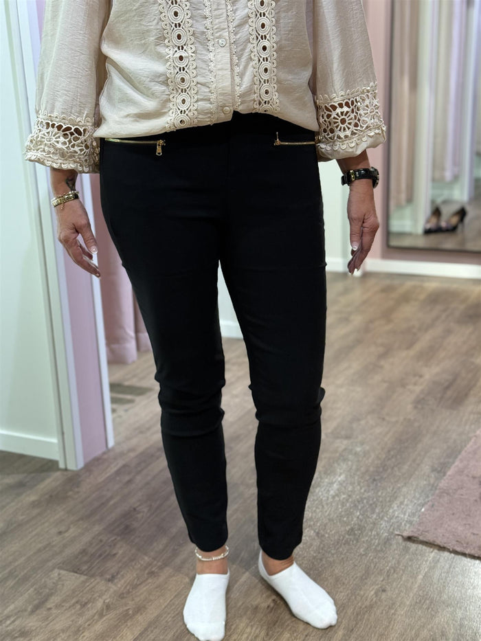 Jenna Long Gab Slim Pant Black