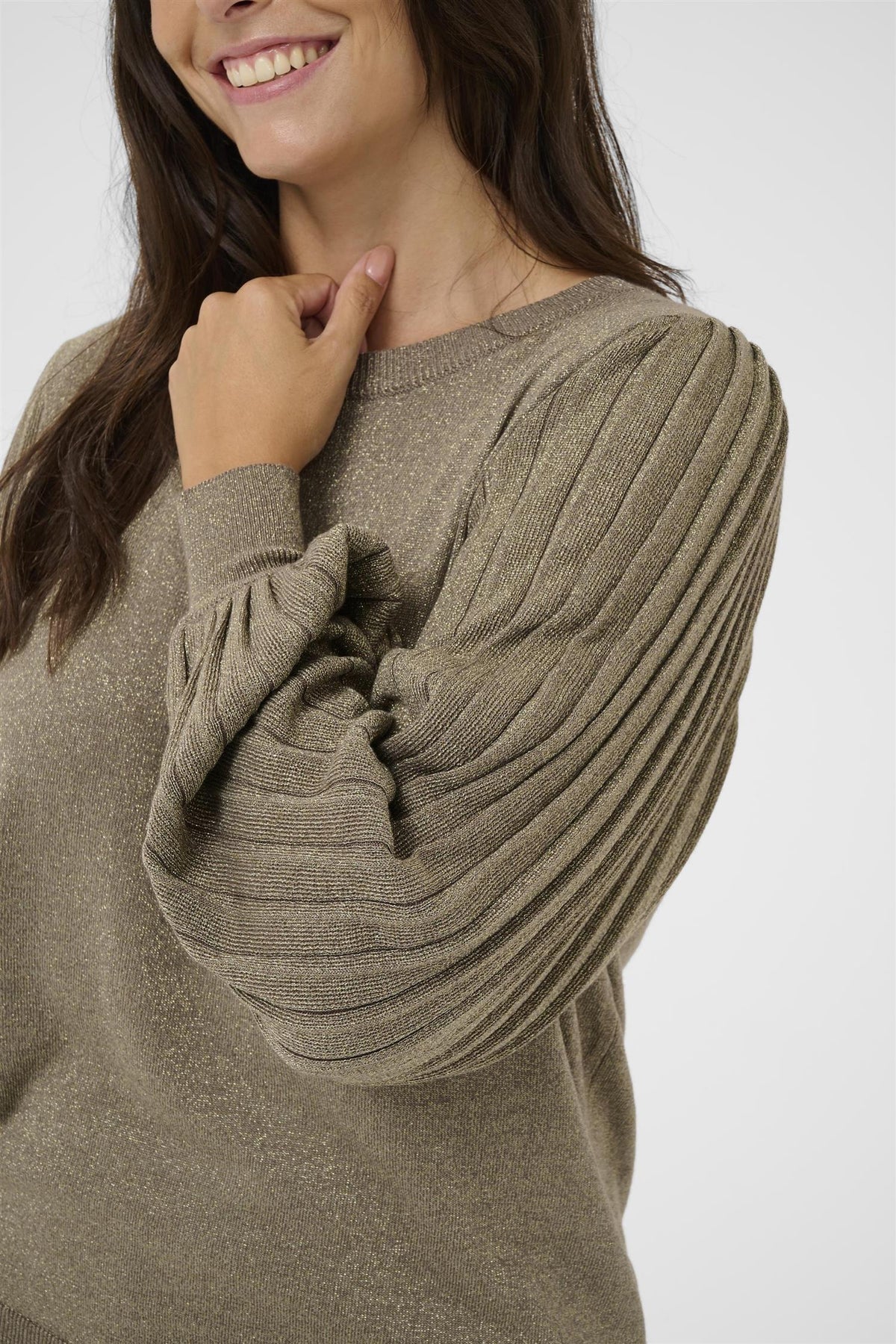 KCregitta Pleat Knit Pullover Morel