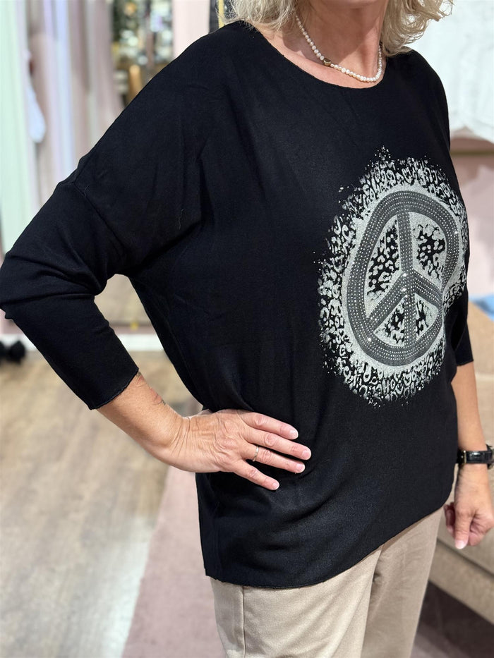 Bluse Peace Black