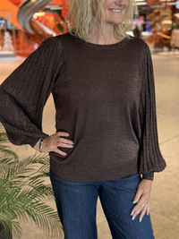 KCregitta Pleat Knit Pullover Black Coffee