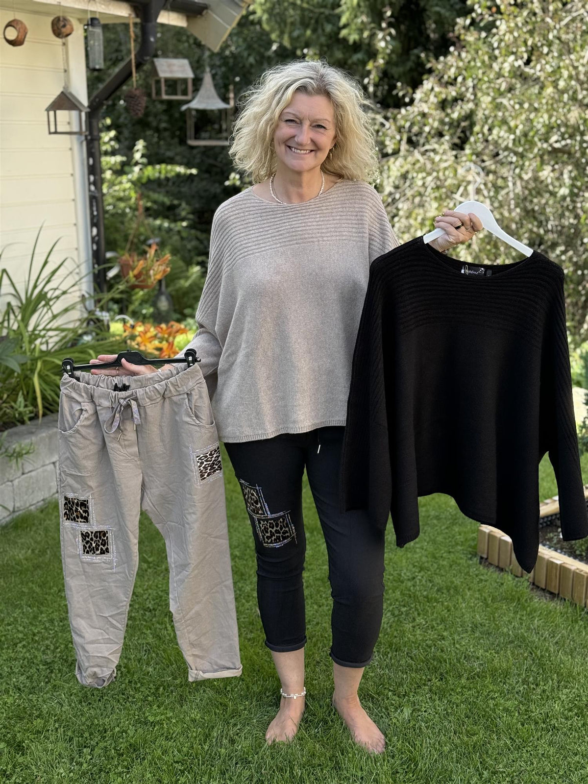 Genser Rund hals Rille Sort