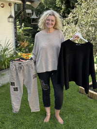 Genser Rund hals Rille Sort