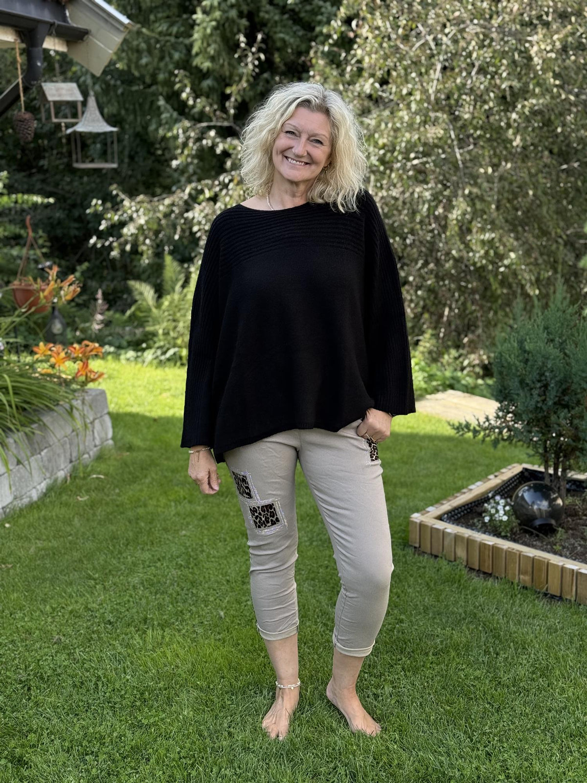 Genser Rund hals Rille Sort