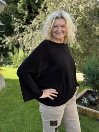 Genser Rund hals Rille Sort