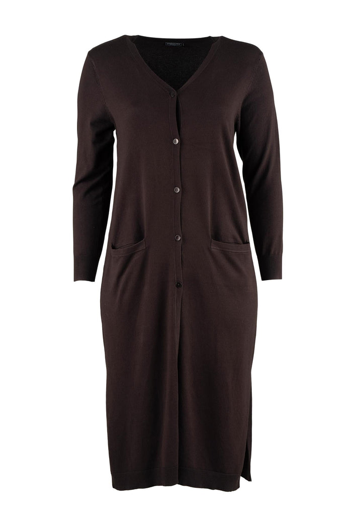 Helsinki Cardigan, FOOTLONG Dark Brown