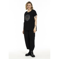 Gitte T-shirt with print Black