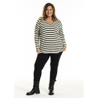 Genser Gitte Olive Stripe