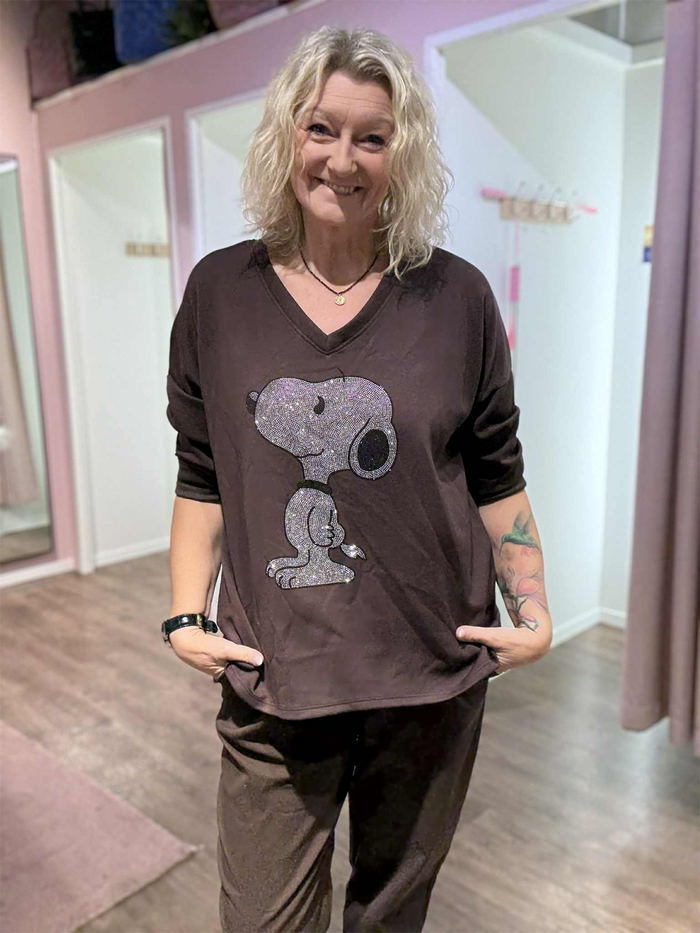 Genser Snoopy Diamond Chocolate