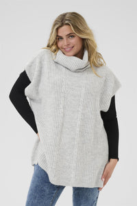 KCmala Knit Poncho Grey M