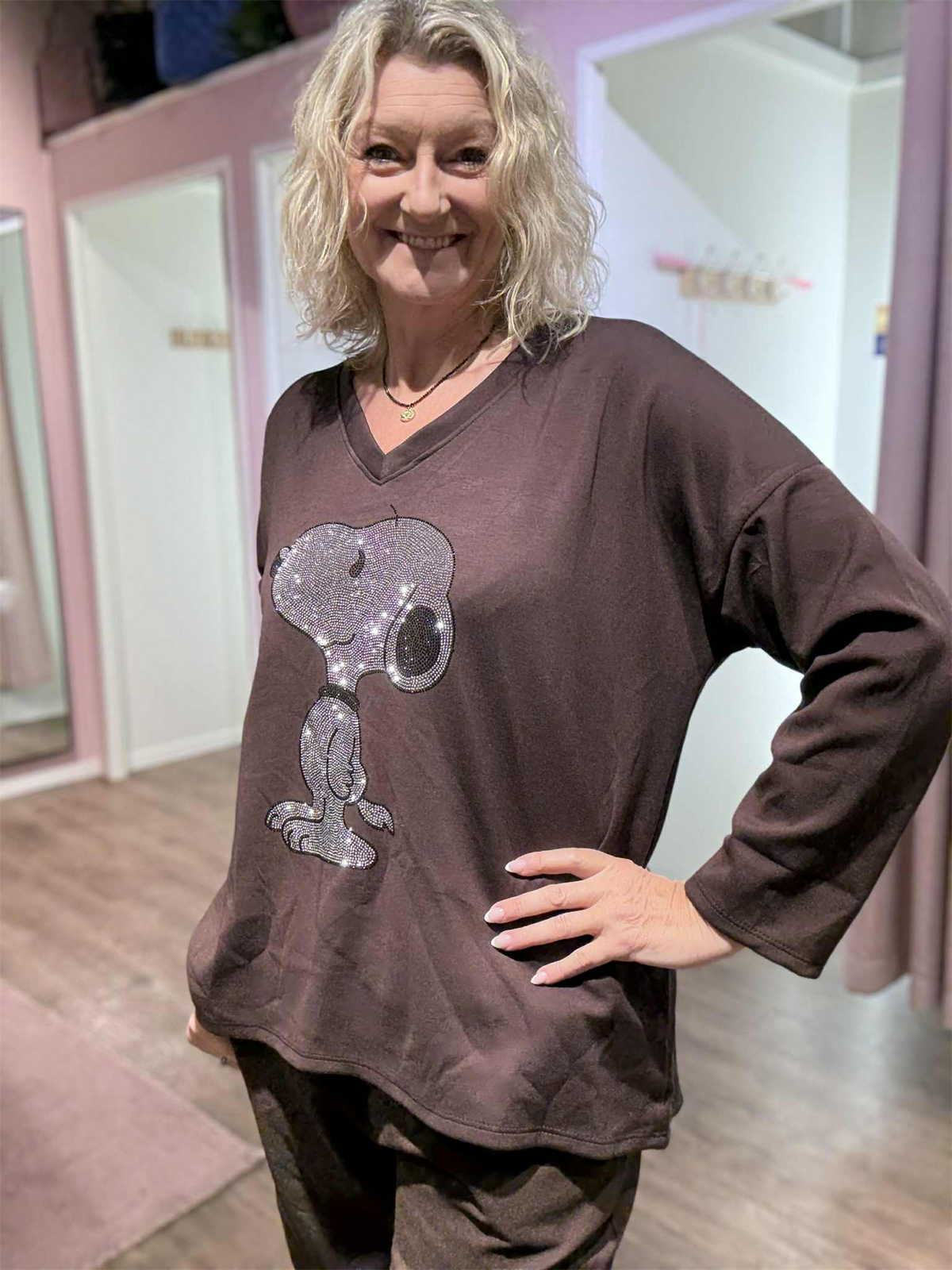 Genser Snoopy Diamond Chocolate