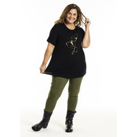 Gitte T-shirt Black w Print