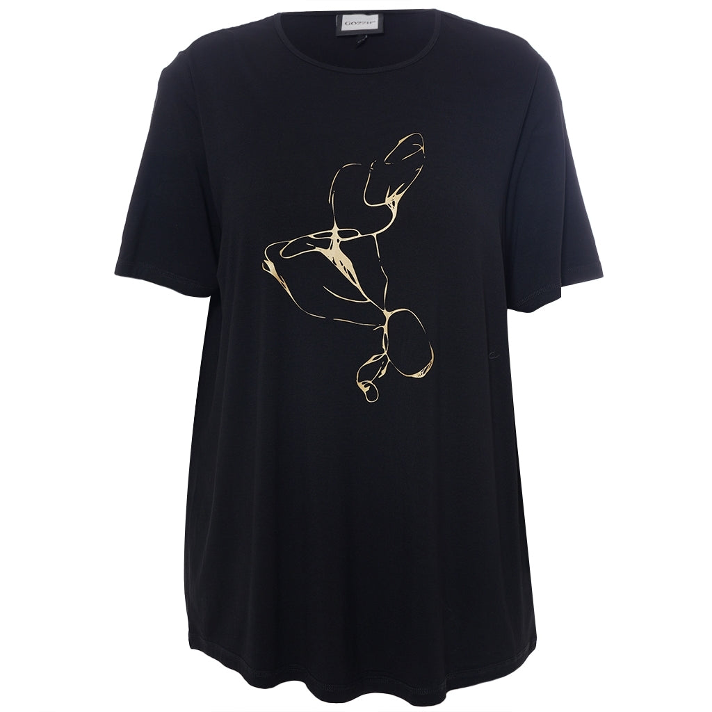 Gitte T-shirt Black w Print