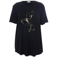 Gitte T-shirt Black w Print