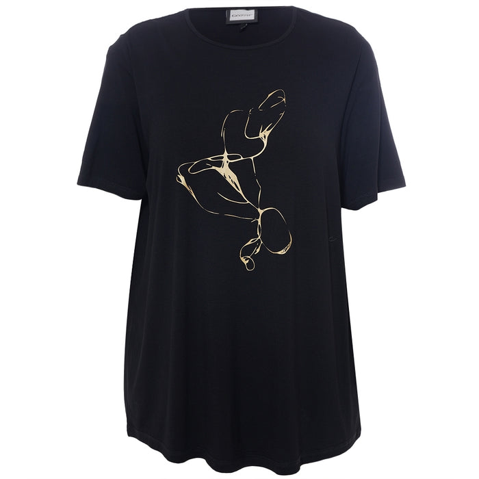 Gitte T-shirt Black w Print