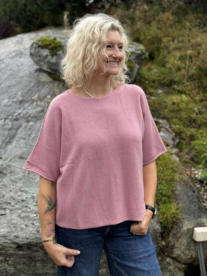 Genser Mona Rund hals Rosa