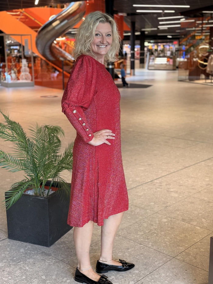 Kjole Tea Lux Rubin Red (Glitter)