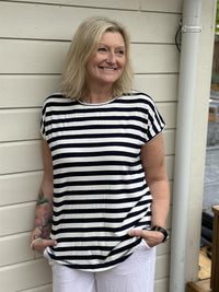 Gitte T-shirt Stripe Navy