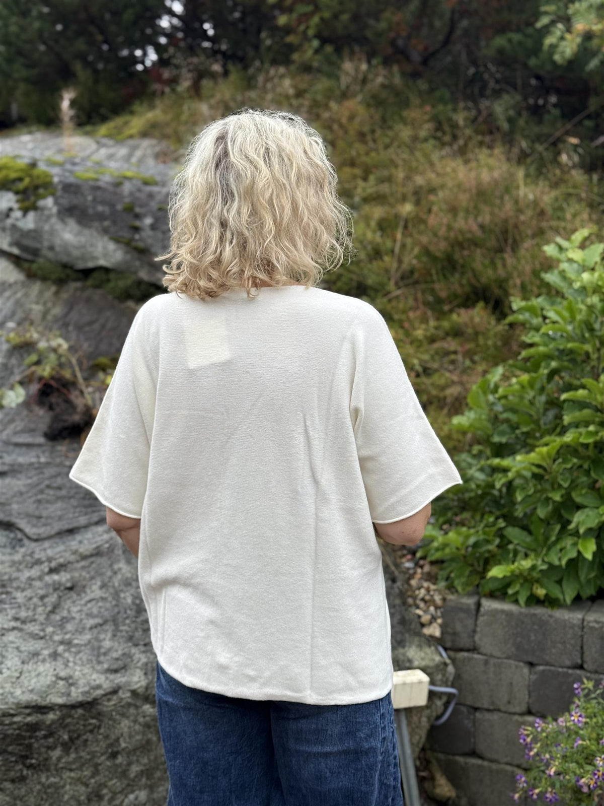 Genser Mona Rund hals Hvit