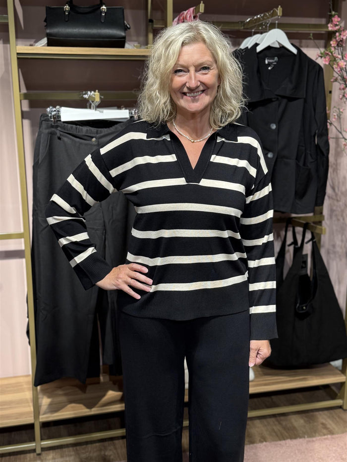 KPHWilma Polo Sweat Black/Meteorite Stripe