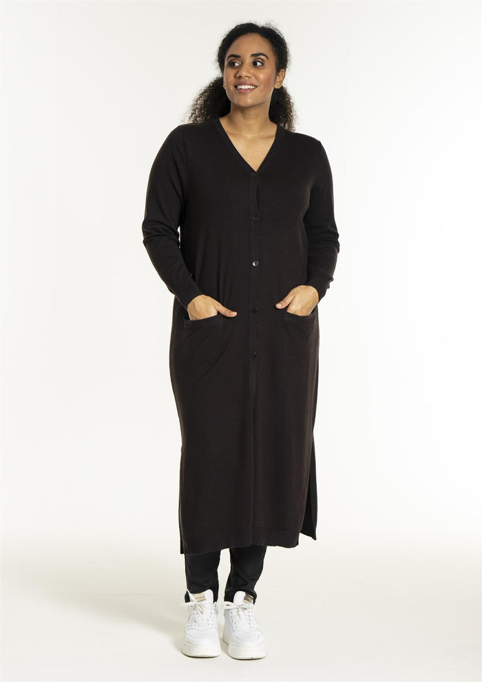 Helsinki Cardigan, FOOTLONG Dark Brown