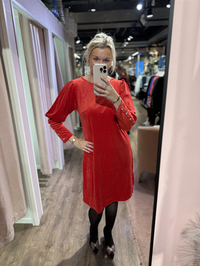Kjole Tea Velour Red