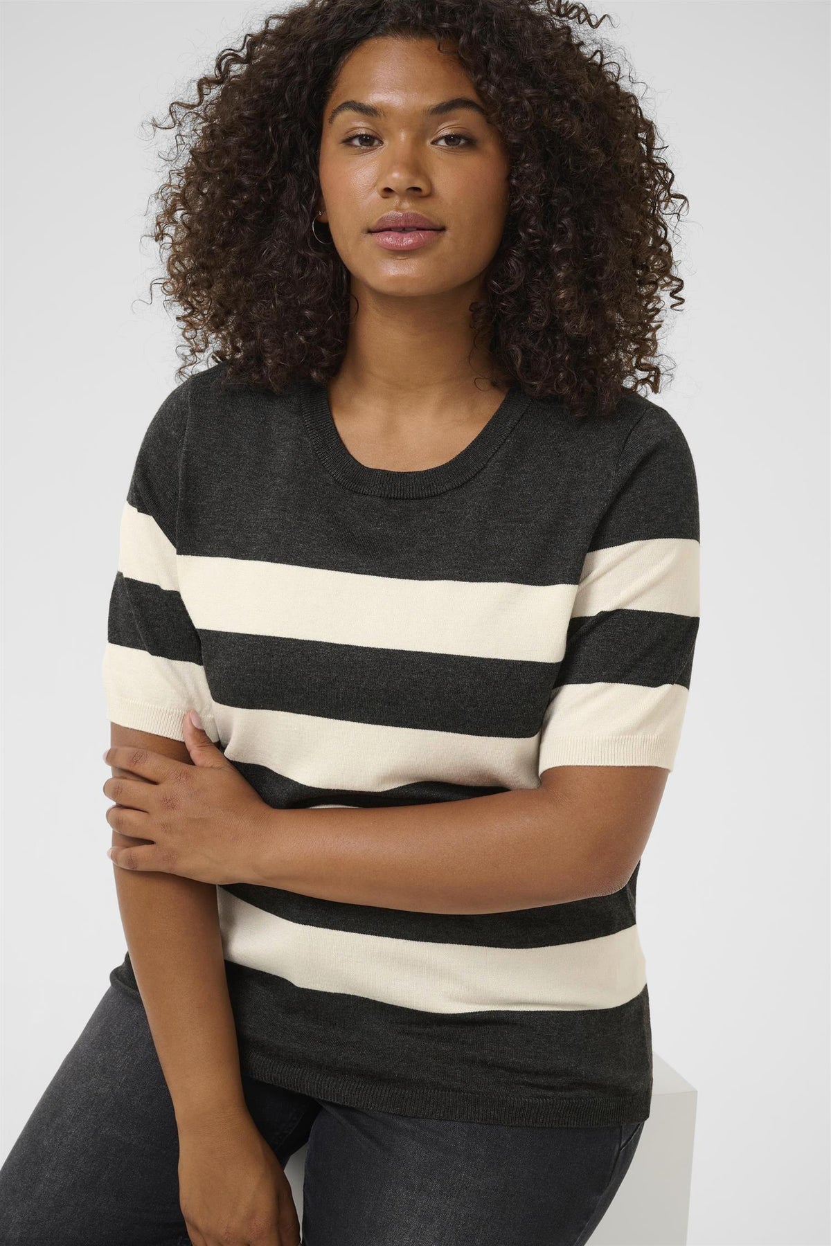 KClizzy Striped Pullover Turtledove