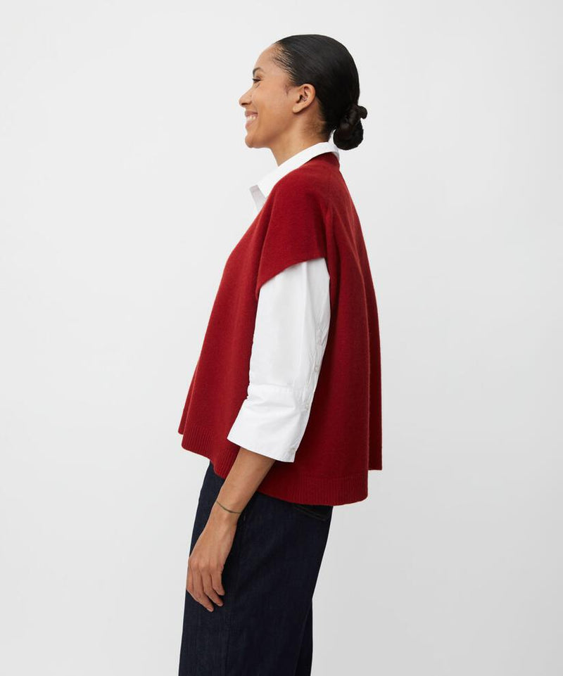 MaLucanne Cardigan Red Dahlia