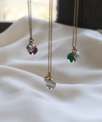 Kort kjede med glasskule, green, G