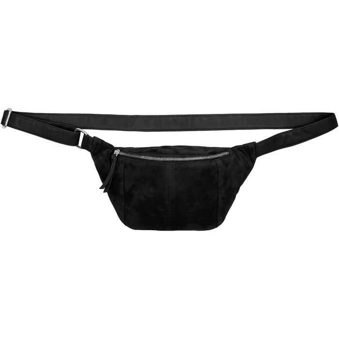 Suede Bumbag Black w. Silver