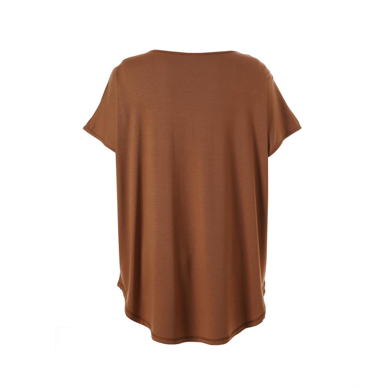 Gitte T-shirt Cognac Print