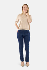 Topp Basic Kort Erm Smoke Sand