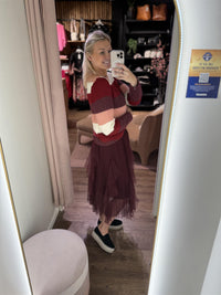 Zig Zag Tyll Skirt Bordeaux