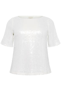KCmirana Sequin Blouse Chalk