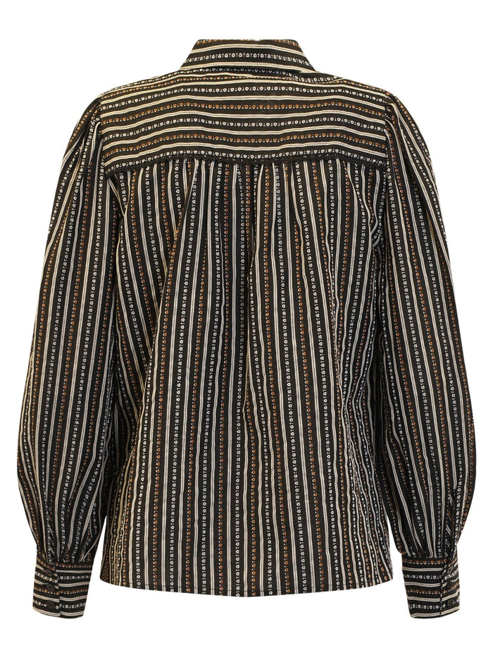 Bluse m Striper - Black Mix