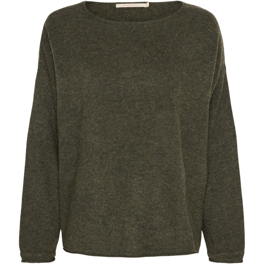 Genser 100% Cashmere - Army Green Melange
