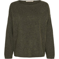 Genser 100% Cashmere - Army Green Melange