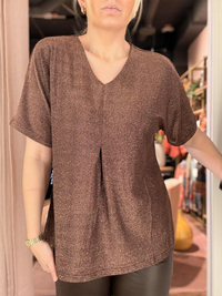 Bluse Glitter Kobber/Brun