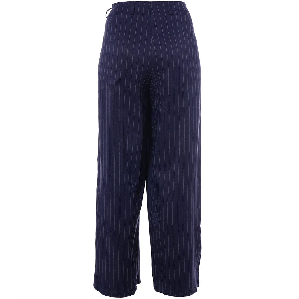 SNira wide trousers Blue White-Pinstripe