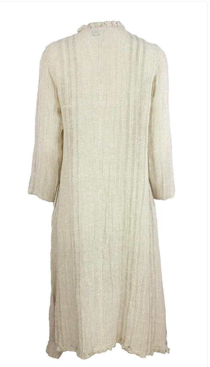 Kåpe Natur Stripet Lin