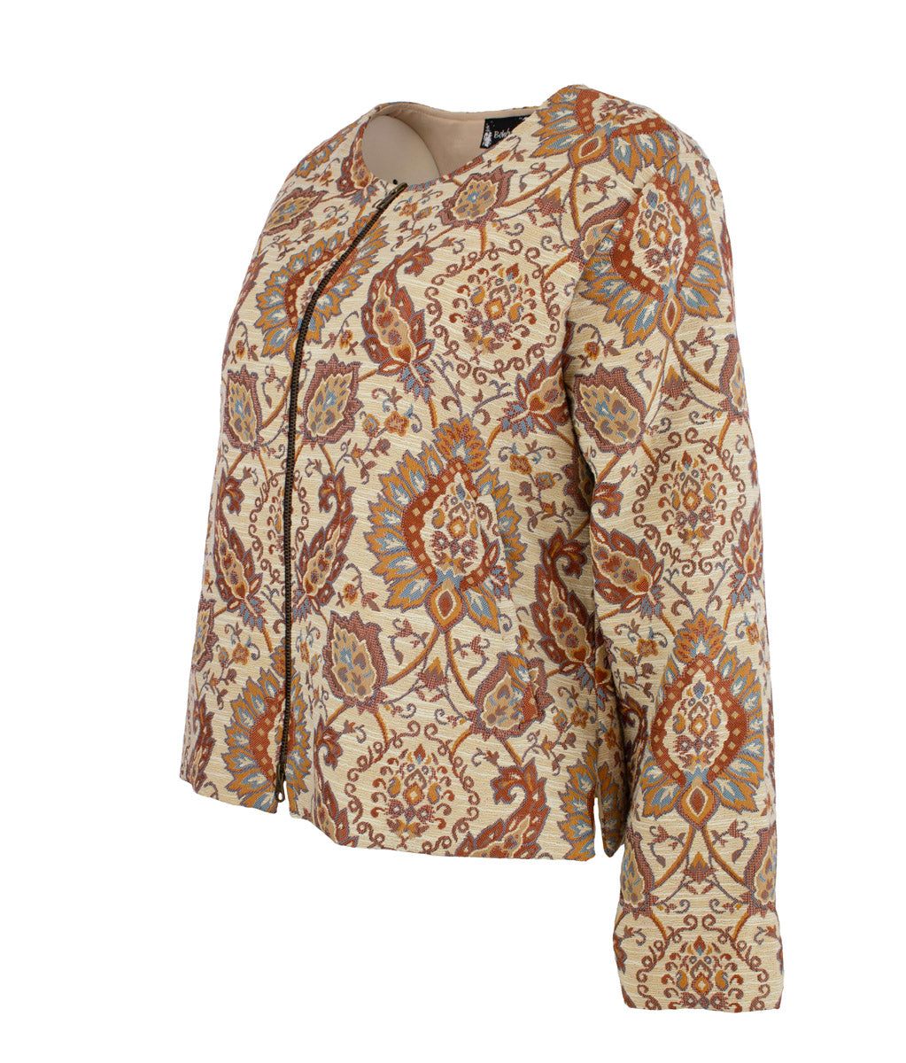 Jakke Kort Jaquard Burnt Orange