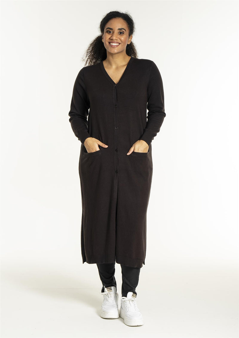Helsinki Cardigan, FOOTLONG Dark Brown