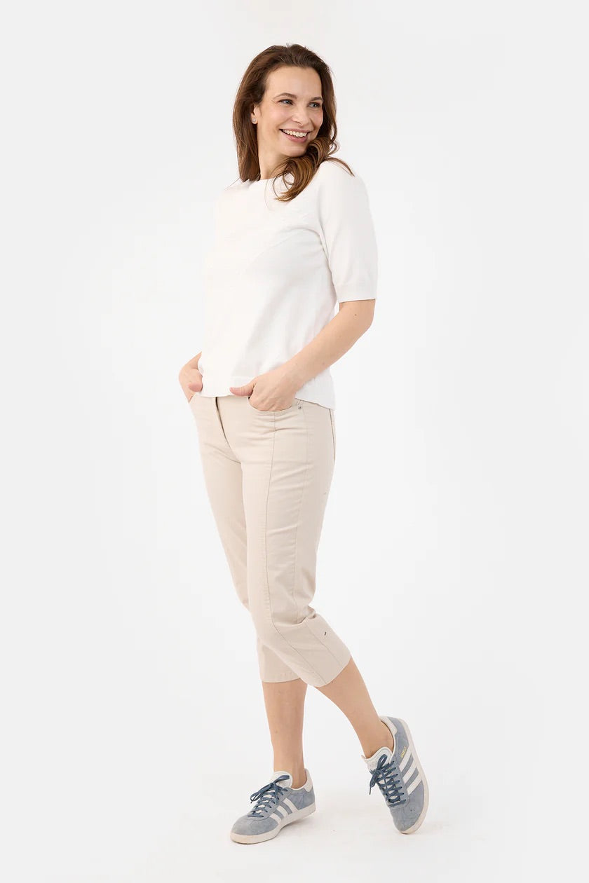 Topp Basic Kort Erm Offwhite