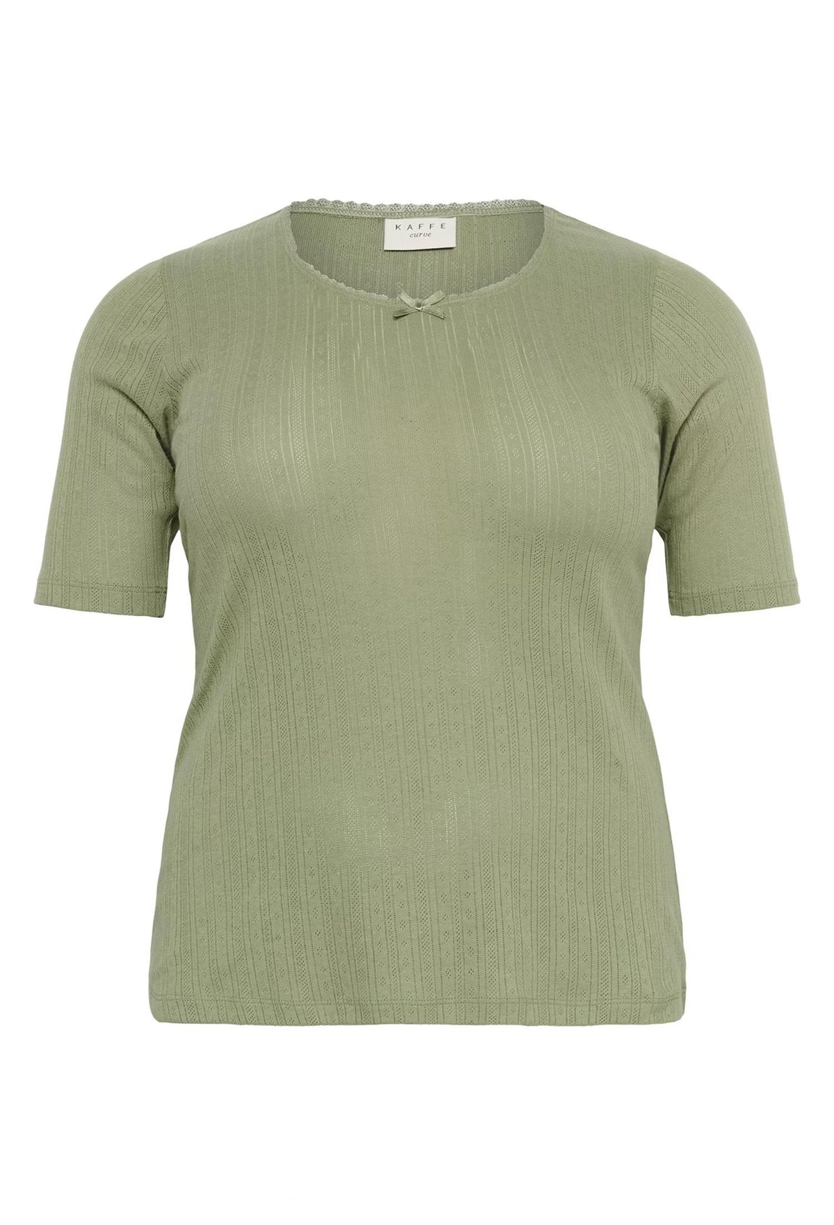 KCvianna Pointelle Tshirt Oil Green