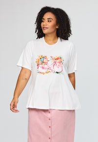 SBella T-Shirt with print White/Rose Bike